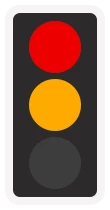 A traffic signal showing red and amber lit together, the phase that warns green is about to appear but still means stop.